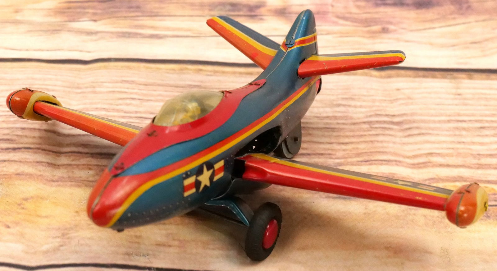 Tin Plated Battery Operated US Air Force Plane (1 of 10)