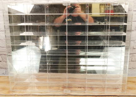 Lucite Car Display Case: Lucite Car Display Case. Holds 54 Cars. For 1:64 and 1:43 Scale Vehicles. All invoices must be paid within 24 hours of the sale. We offer multiple shipping options, please read the terms as they have