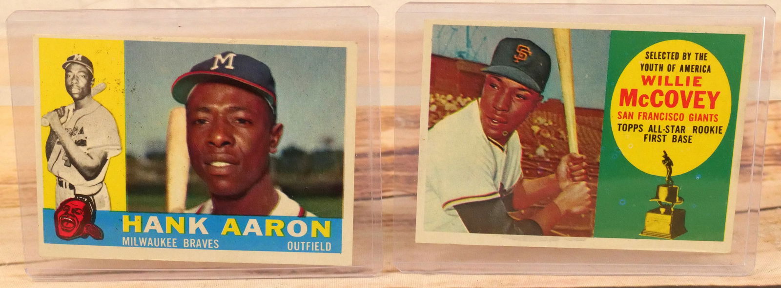 Aaron and McCovey Topps 1960 Baseball Card Lot (1 of 5)