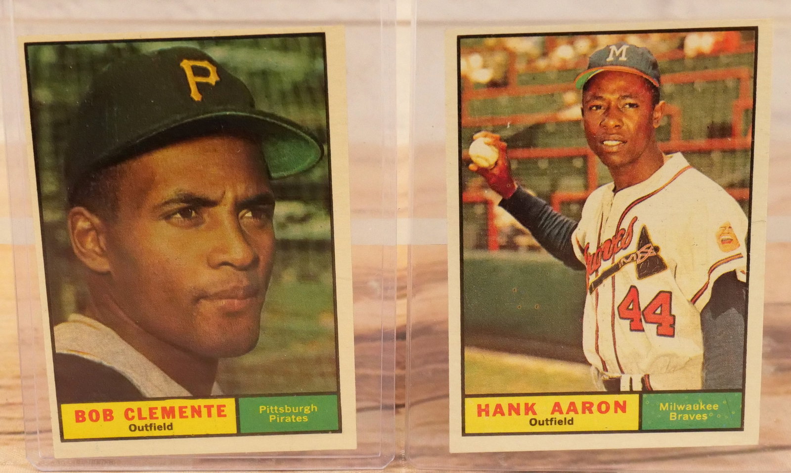 Clemente and Aaron Topps 1961 Baseball Card Lot (1 of 5)