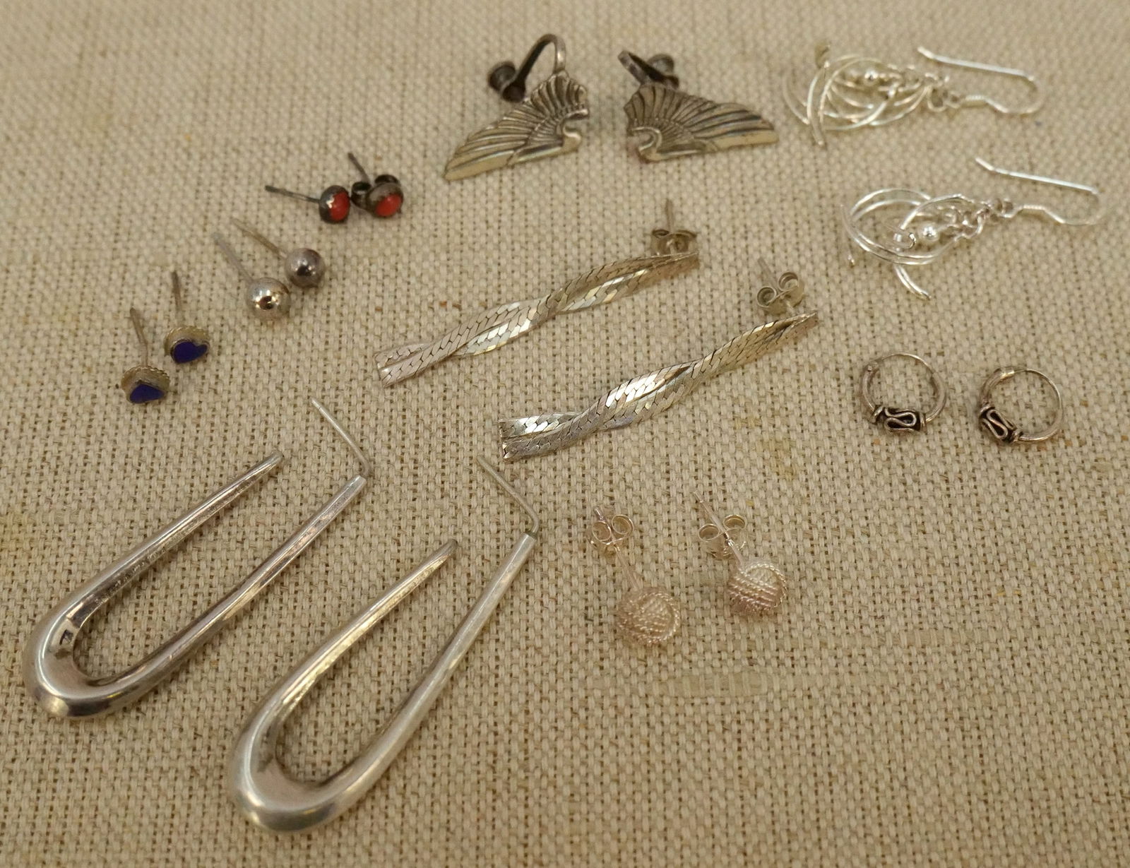 Lot of 9 Pairs of Sterling Silver Earrings (1 of 5)