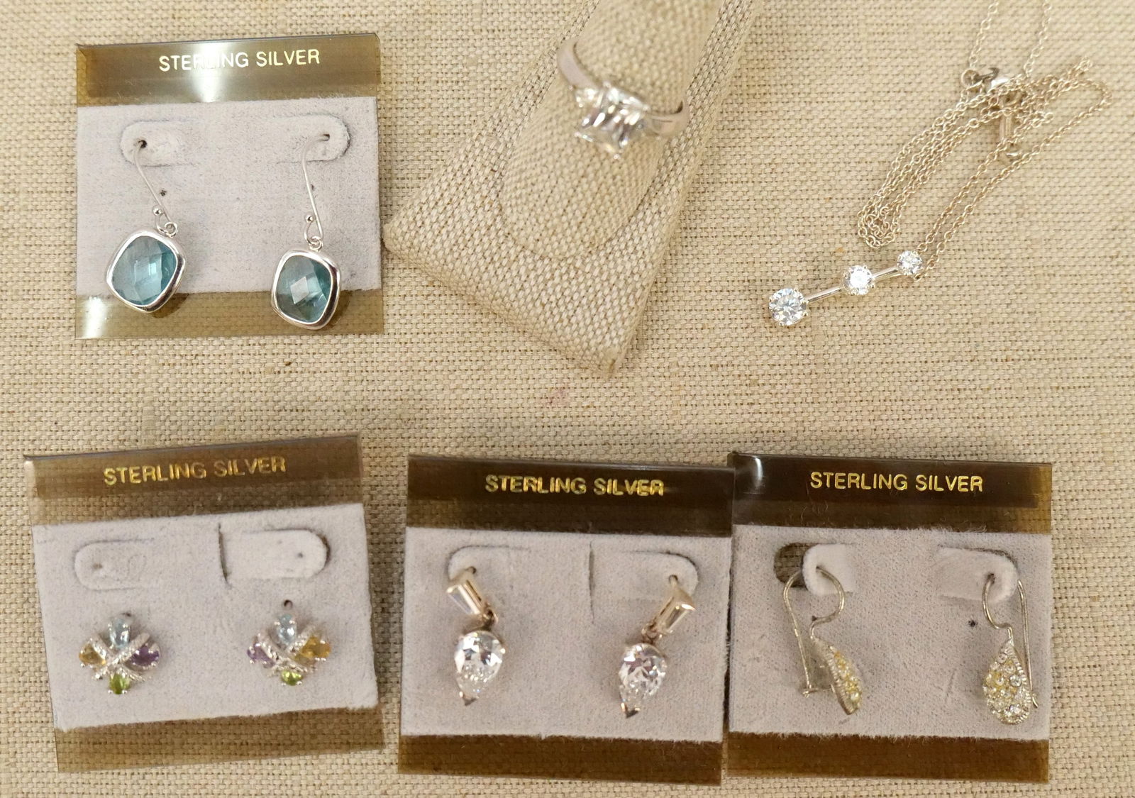 Lot of Sterling and Rhinestone Jewelry (1 of 6)
