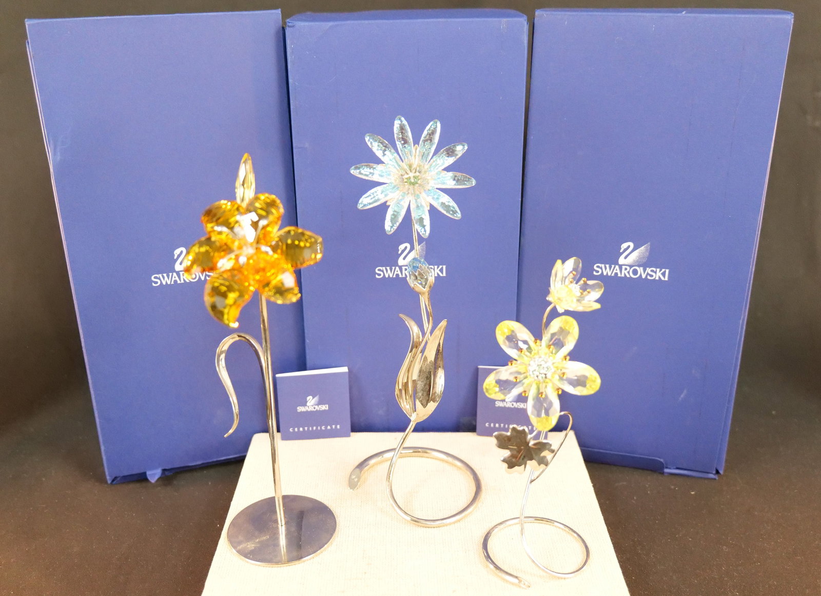 Group of 3 Swarovski Crystal Flowers (1 of 16)