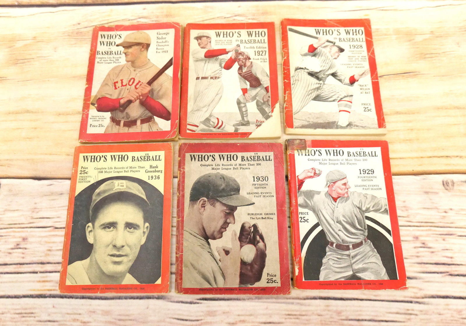 Lot of 6 Vintage Who's Who in Baseball Books - 1920's & 30's (1 of 14)