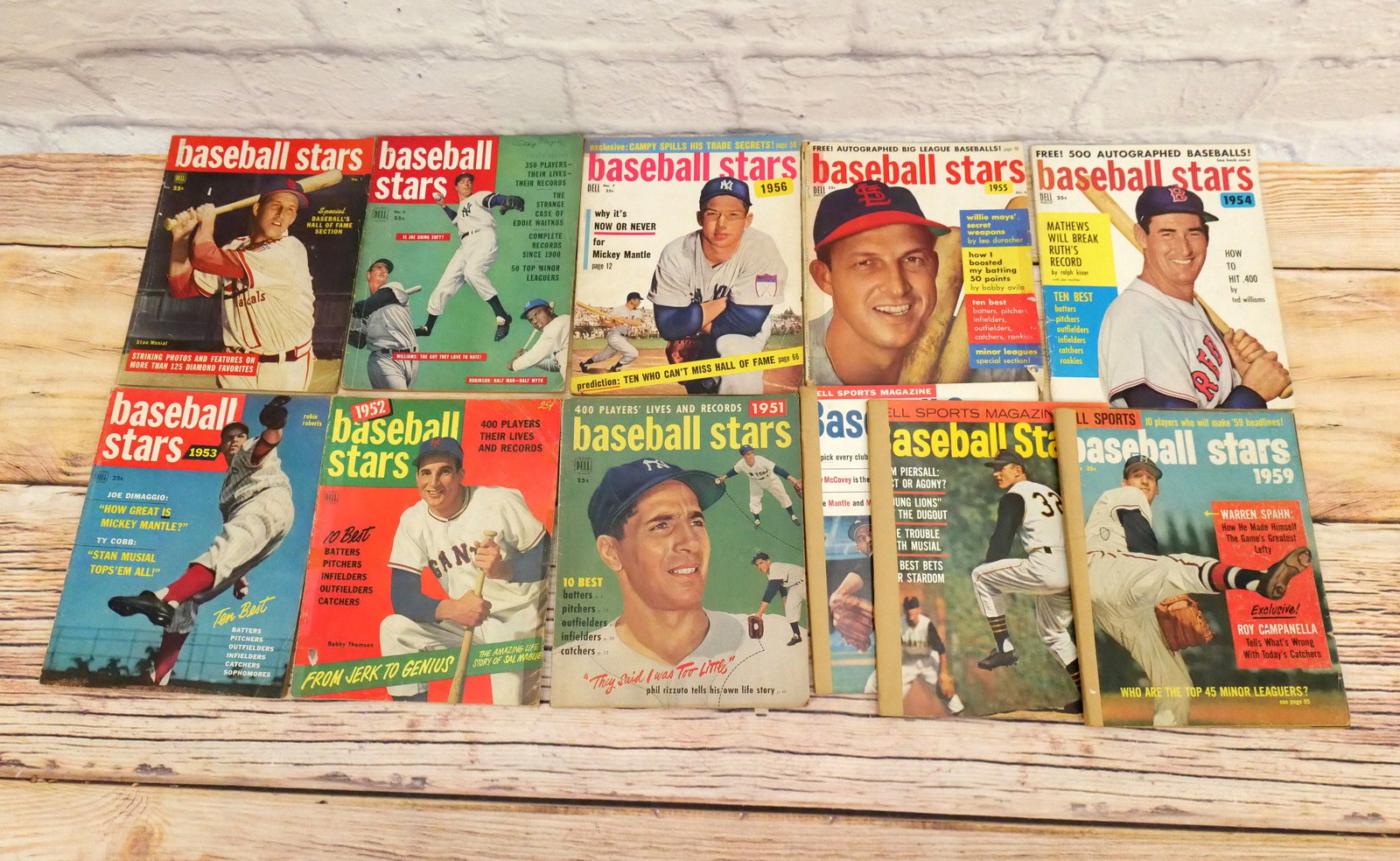 Lot of 11 Vintage Dell Sports Baseball Stars Magazines (1 of 7)