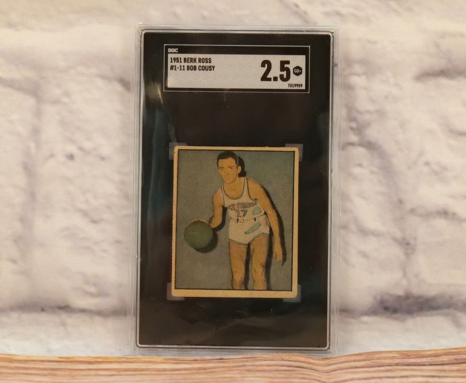 Bob Cousy 1951 Berk Ross Basketball Card - SGC 2.5 (1 of 2)