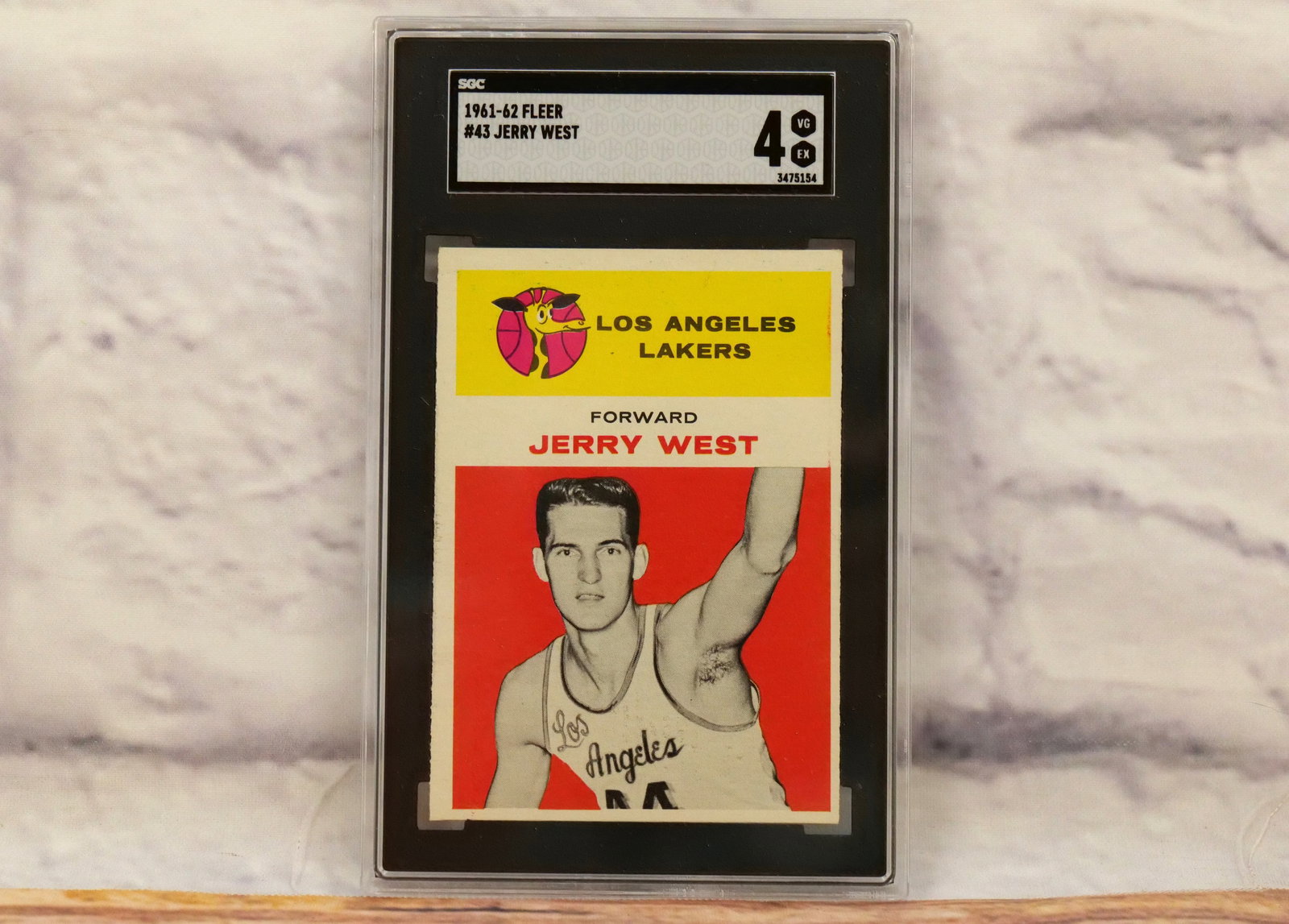 Jerry West #43 Fleer 1961-62 Basketball Card - SGC 4 (1 of 2)