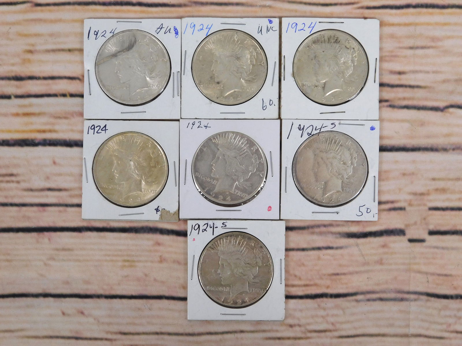 7 1924 Peace Dollars (1 of 8)