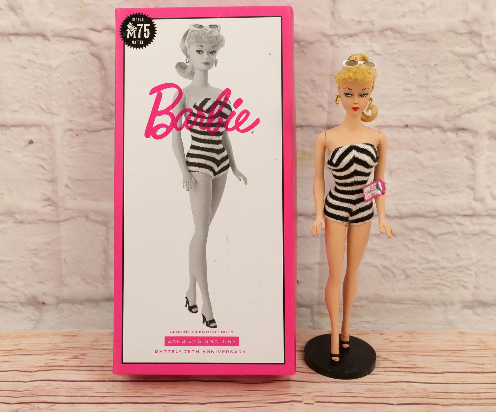 Silkstone Mattel 75th Anniversary Barbie Doll: Silkstone Mattel 75th Anniversary Barbie Doll - Fashion Model Collection - Barbie Signature. Complete in Box. This collection came from an estate who did enjoy and display many of her Barbies. All inv