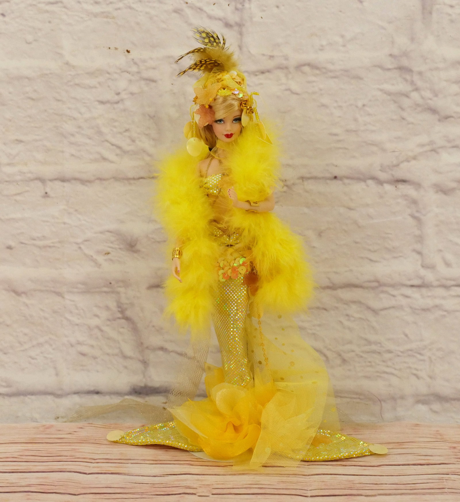 OOAK Custom Artist Mermaid Barbie: OOAK Custom Artist Fantasy Barbie. Mermaid Style Barbie various fabrics and embellishments. Unsigned. Most likely obtained from a doll convention in the 90's - 2010's. Comes with Stand. This collectio