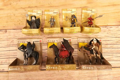 Lot of 7 Schleich German Mystical Figures: Lot of 7 Schleich German Mystical Figures. Includes Sorcerer, Elfen, Knight, and More. All new in package. All invoices must be paid within 24 hours of the sale. We offer multiple shipping options