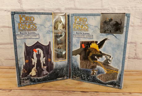 Lot of 2 Lord of the Rings Battle Scenes: Lot of 2 Lord of the Rings Battle Scenes. Including Orthanc Chamber at Isengard and Bridge at Khazad-dum with Balrog. Both new in boxes. Boxes do have water damage. All invoices must be paid within
