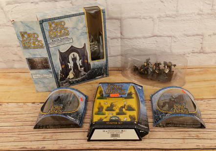Lot of Lord of the Rings and Pirates Figure Sets: Lot of Lord of the Rings and Pirates Figure Sets including LOTR (Battle Scenes Orthanc Chamber at Isengard, Starter Set and (2) Warriors and Battle Beasts Figures) and Pirates of the Caribbean Dead