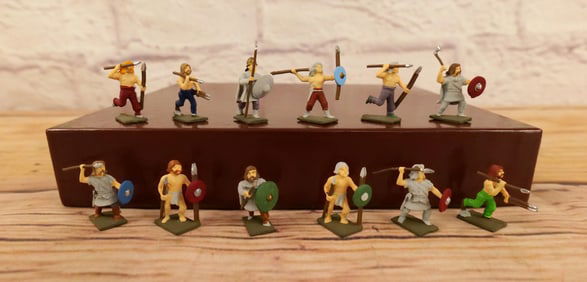 Lot of 12 Miniature Metal Medieval/Roman Warrior Figures.