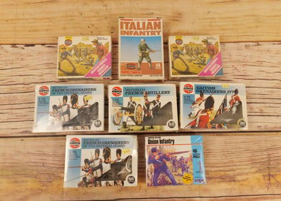 Lot of 8 AirFix and MPC Plastic Military Figure Sets