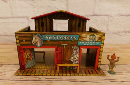 Marx Pony Express Tin Litho Playset