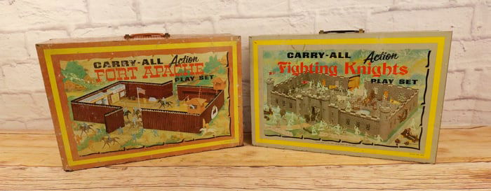 Lot of 2 Marx Tin Litho Playsets