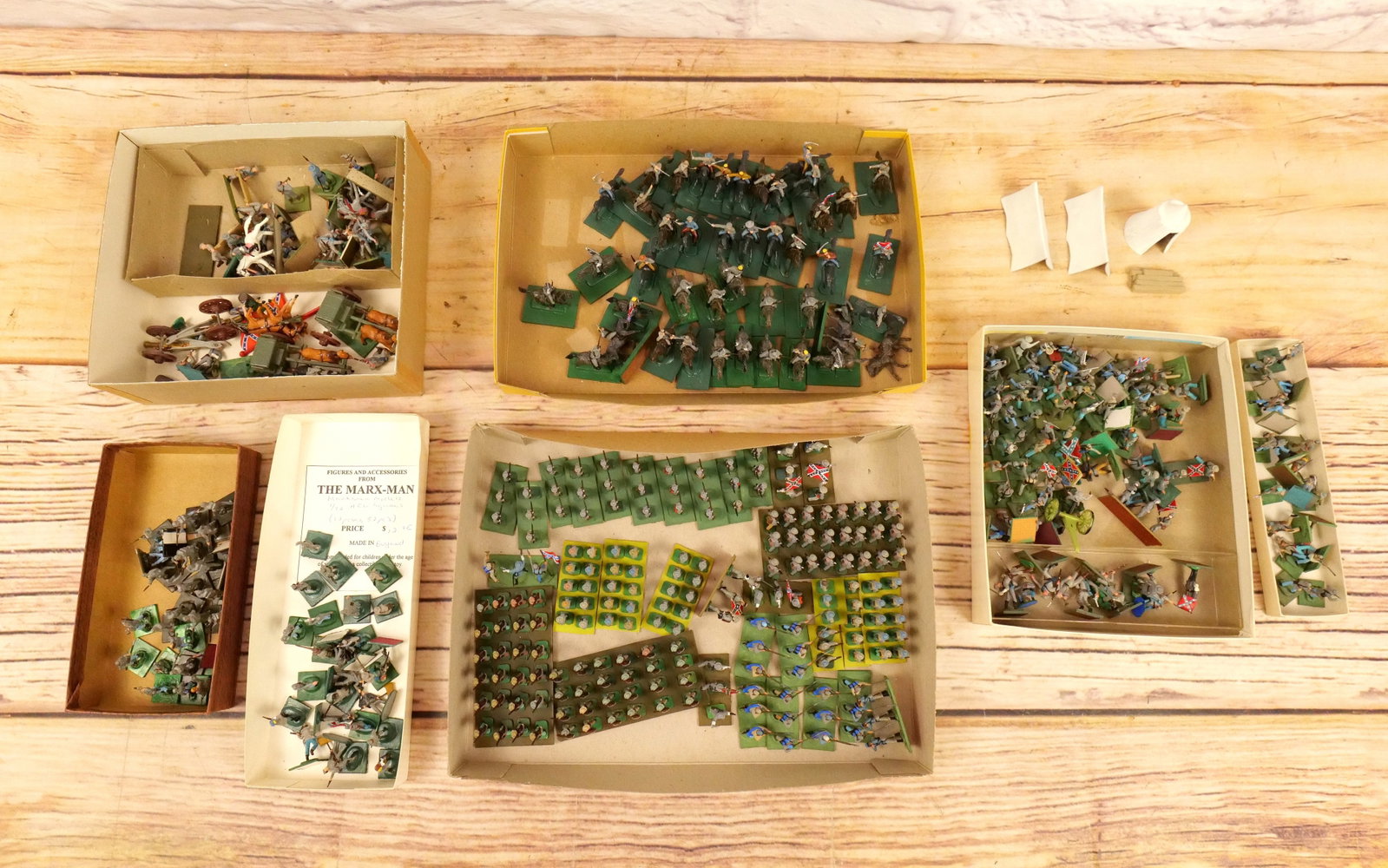 Lot of Civil War Custom Hand Painted Military Figures: Lot of Civil War Custom Hand Painted Military Figures. Including C.S.A. Marx 25mm, CSA Skirmish - Individually Mounted, 1/72 Cavalry 20-25mm and 20mm AirFix Confederate Troopes. All invoices must be p