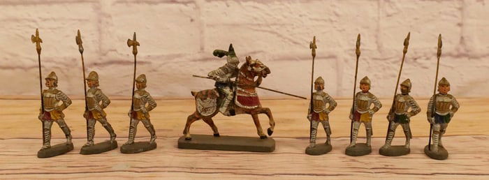 Lot of Custom Hand Painted Paper Mache Medieval Figures