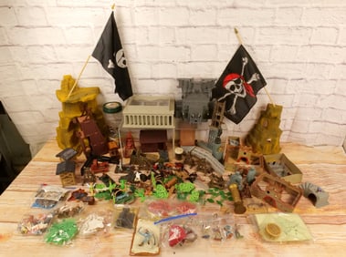 Large Lot of Mixed Playset Parts and Figures