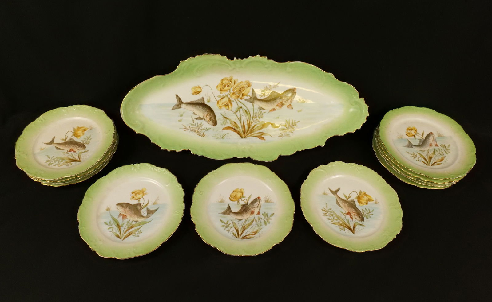 19th Century Fish Platter Set (1 of 9)