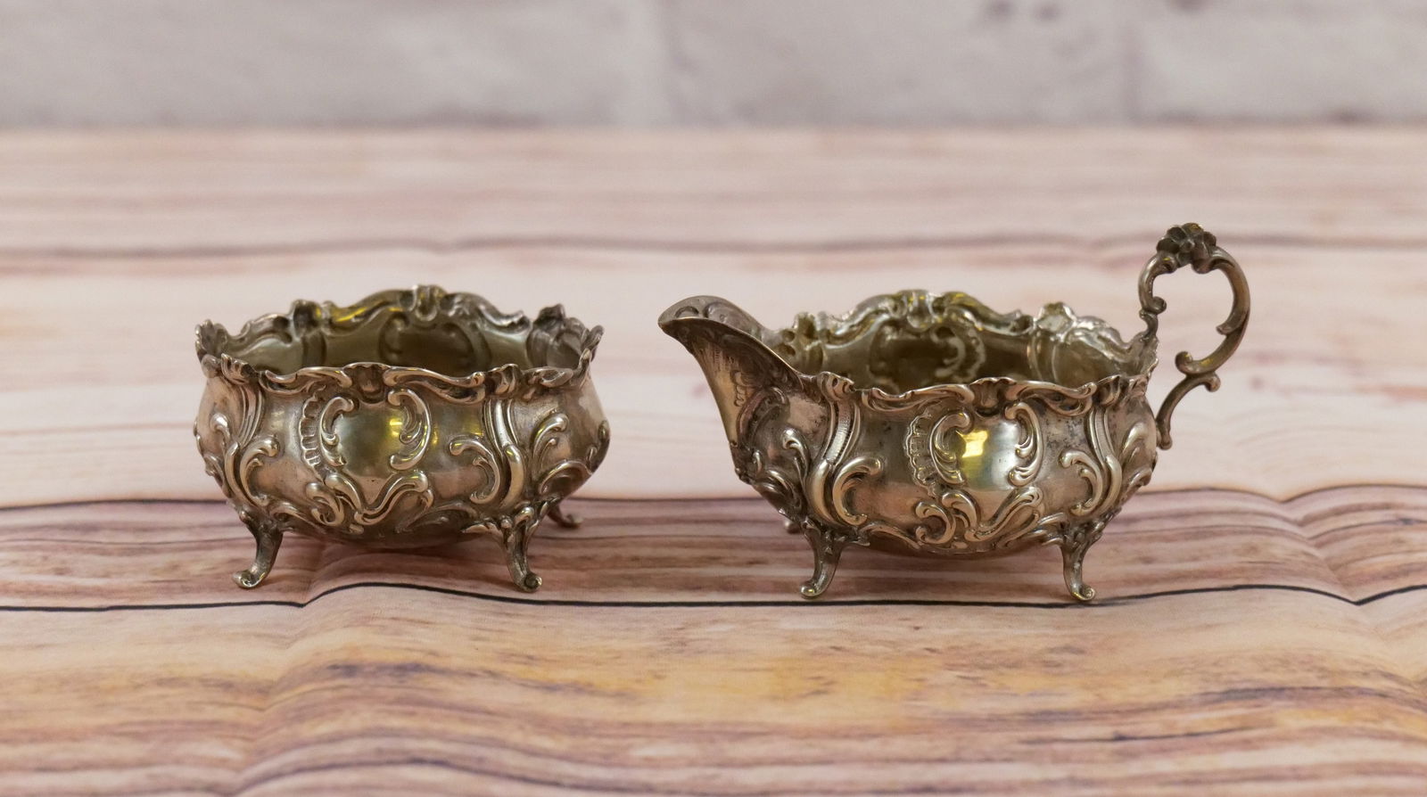 Fancy 800 Silver Creamer & Sugar (1 of 12)