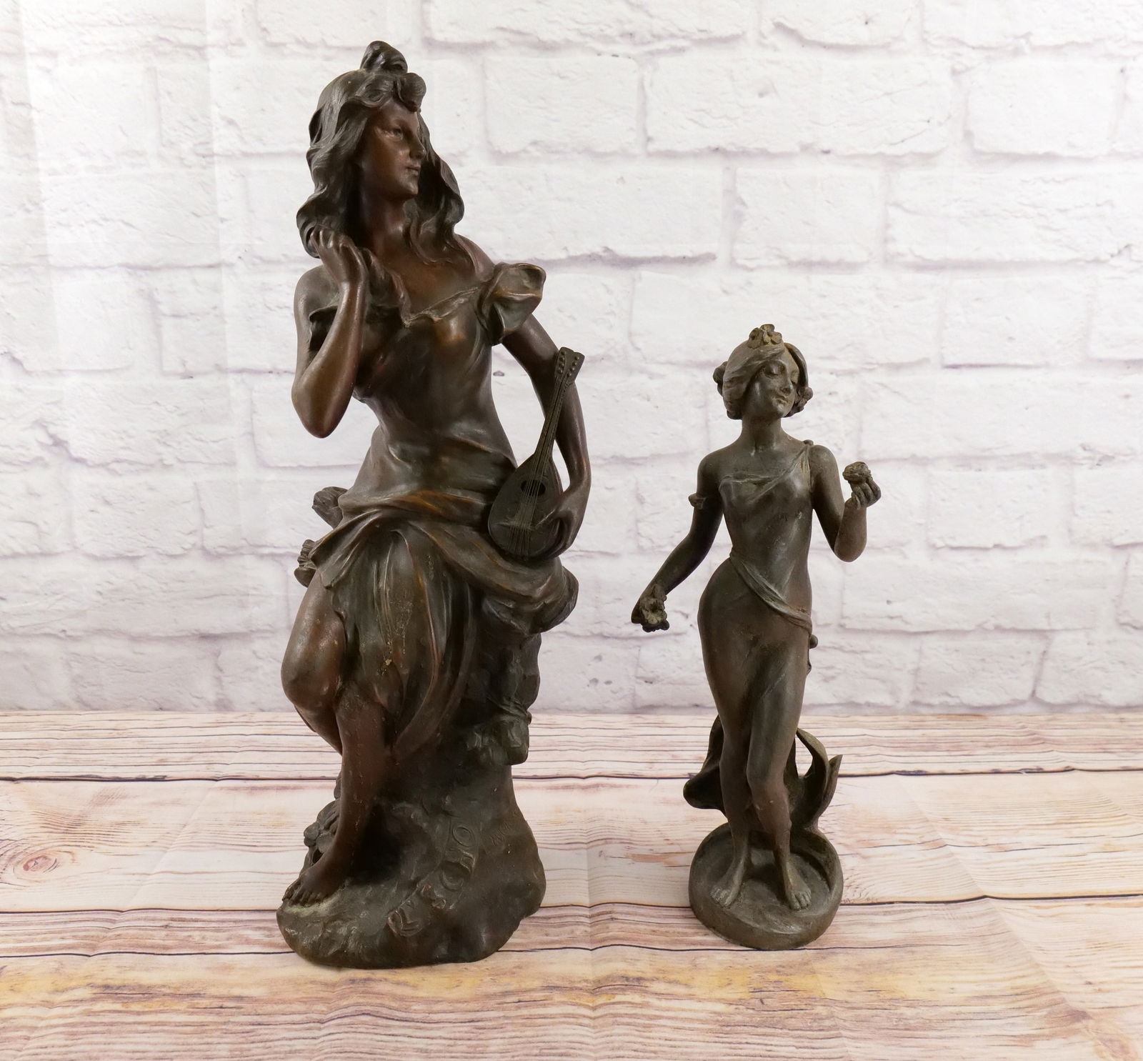 Group Lot of 2 Metal/Spelter French Figurines (1 of 17)