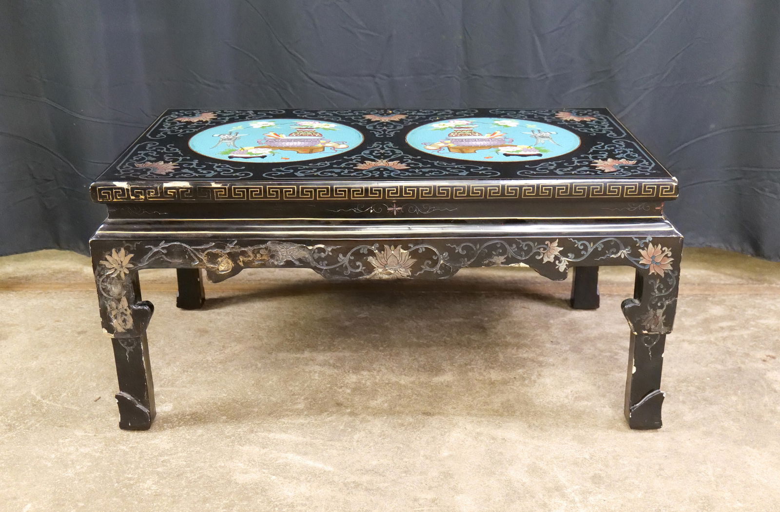 Black Lacquer Asian Influenced Coffee Table (1 of 11)