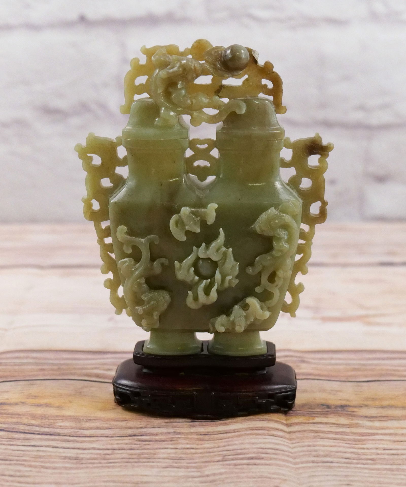 Hand Carved Hardstone Chinese Covered Jar (1 of 9)