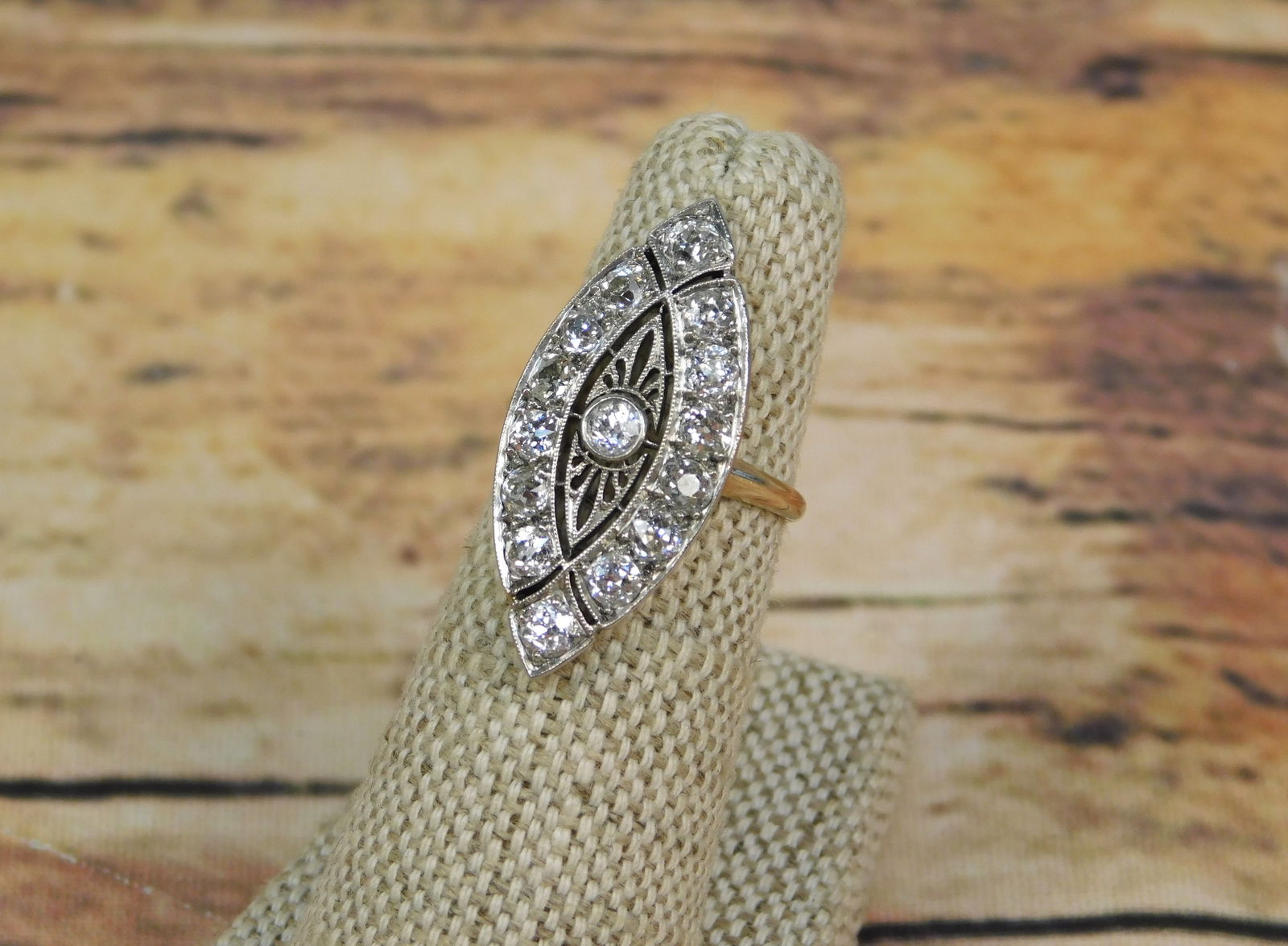 14k Antique Ring with Diamonds (1 of 7)