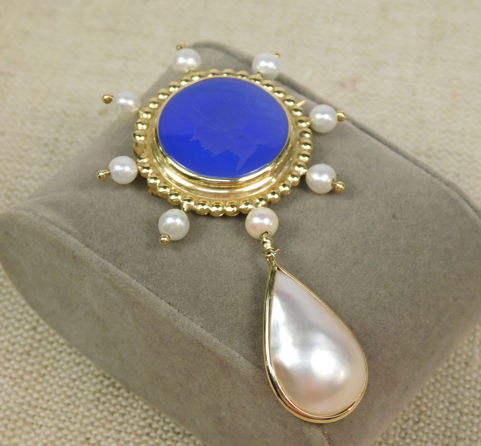 14k Italian Made Etruscan Revival Style Brooch (1 of 6)