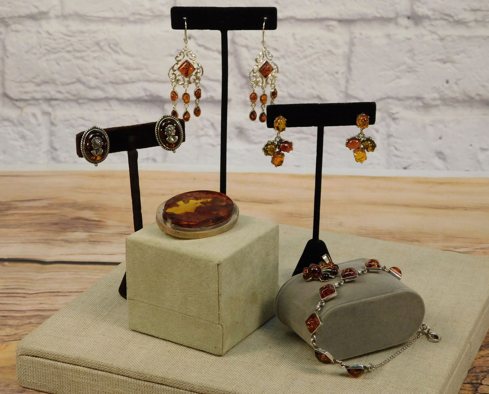 Group of Sterling and Amber Jewelry (1 of 11)