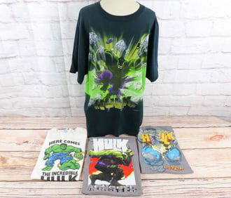 Lot of 4 Vintage Marvel Hulk Tee Shirts