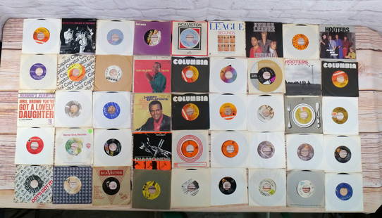 Lot of Various 45's: Lot of 45's. Various Artists including Harvey and The Moon Glows, Hooters, Herb Alpert, The Happenings, Rupert Holmes, Herman's Herbits, Mandrill, Happy Otto, Homer and Jethro, The Hollies, The Hullab