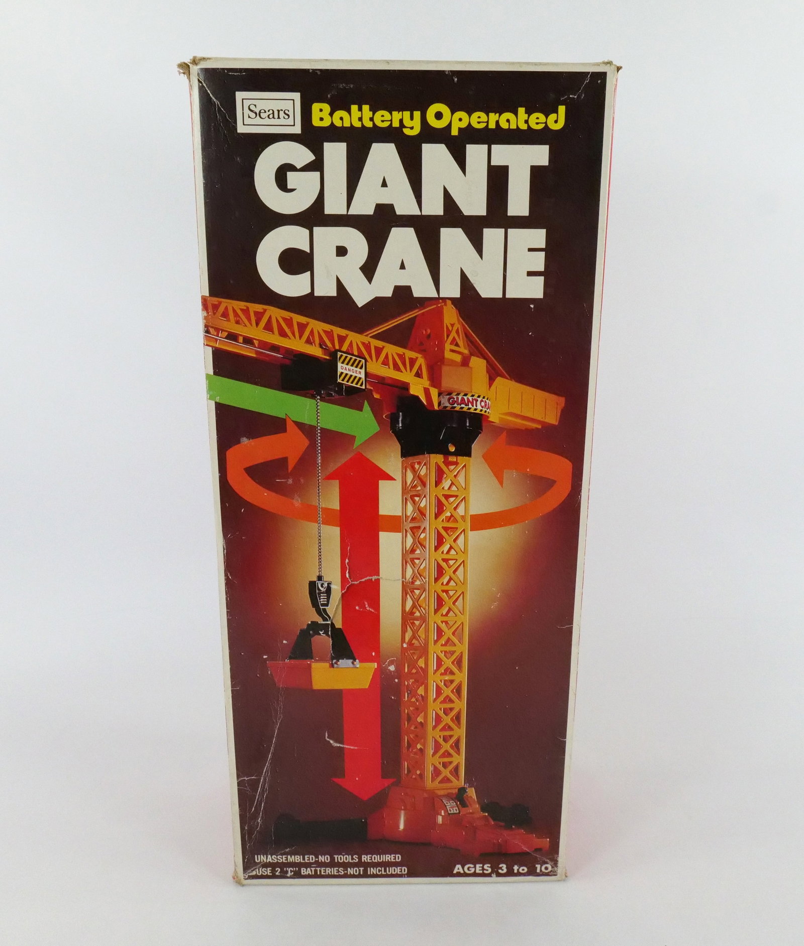 Sears Battery Operated Giant Crane: Sears Battery Operated Giant Crane. Comes with original box. Box has some tears. All invoices must be paid within 24 hours of the sale. We offer multiple shipping options please read the shipping term