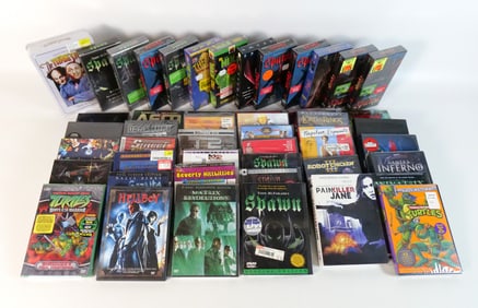 Large Lot of Mostly Sealed DVD's and VHS