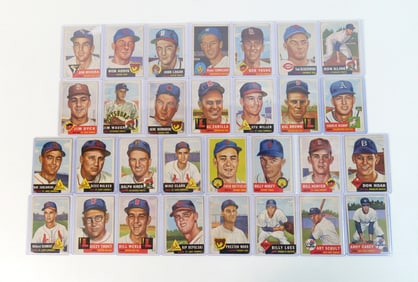 Lot of 30 Topps 1953 Baseball Cards