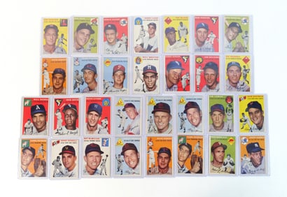 Lot of 30 Topps 1954 Baseball Cards