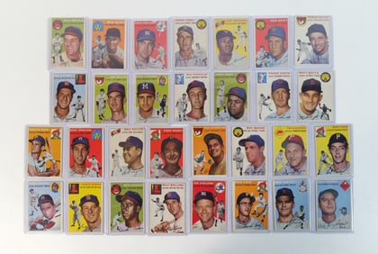 Lot of 30 Topps 1954 Baseball Cards