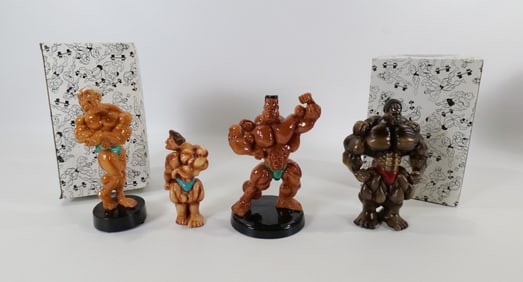 Lot of 4 Hardbodies Muscle Men Statues by Art Fusion
