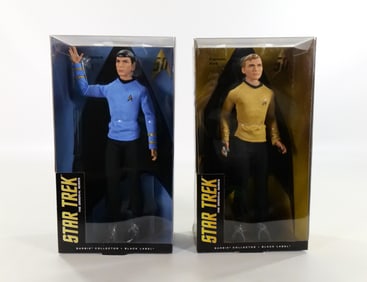 Lot of 2 Star Trek Black Label Barbie Collector Dolls
