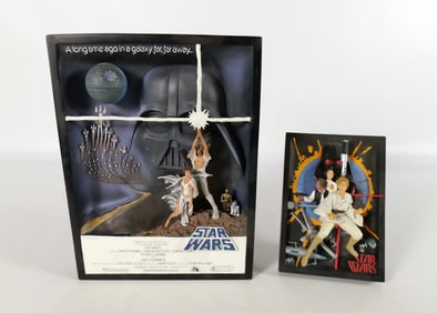 Lot of 2 Code 3 Collectibles Star Wars A New Hope 3-D Dioramas