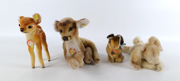 Lot of 4 Steiff Mohair Animals