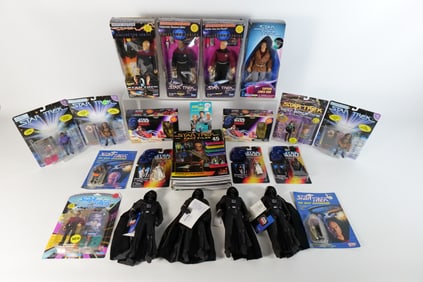 Lot of Star Trek and Star Wars Toys and Collectibles