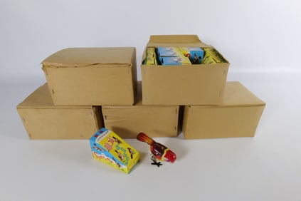 Lot of 59 Tin Litho Wind Up Hopping Sparrows