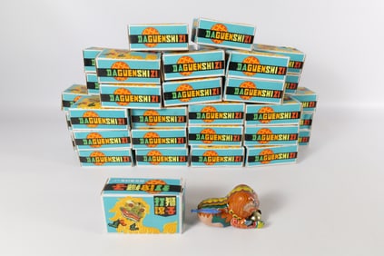 Lot of 44 Tin Litho Wind Up Roll-Over Chinese Lions