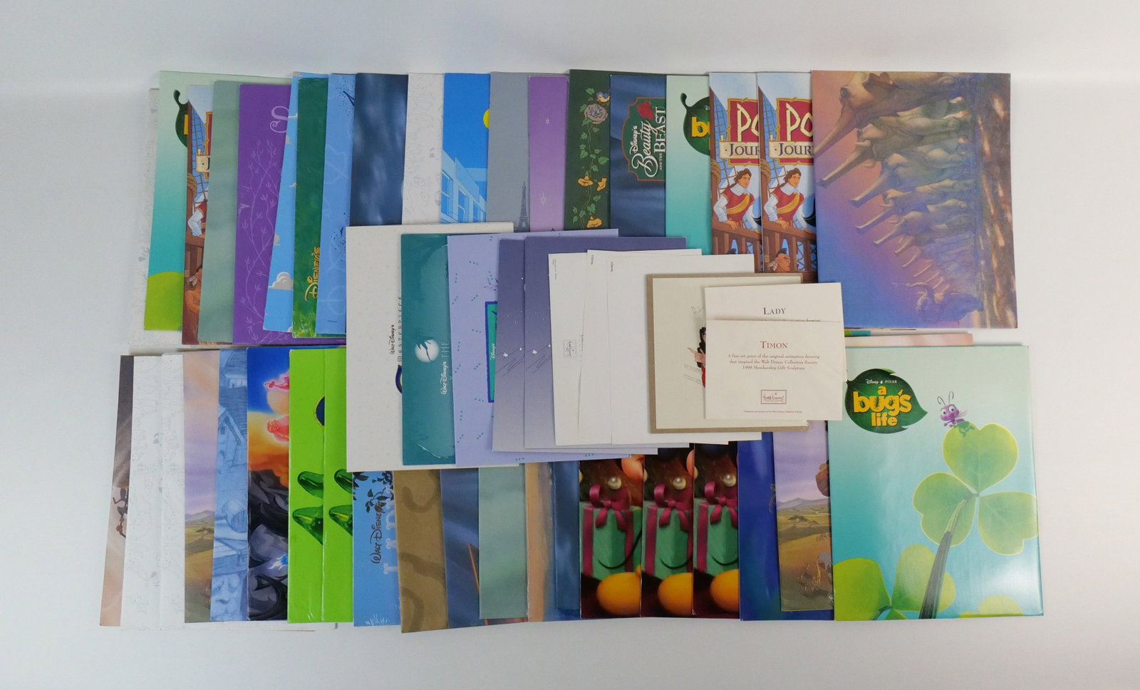 Large Lot of Lithographs: Large Lot of Lithographs including Pocahontas, Toy Story, The Rescuers, 101 Dalmatians, Oliver & Company, Hercules, Beauty and the Beast, A Bugs Life, Lion King and More. All invoices must be paid wit