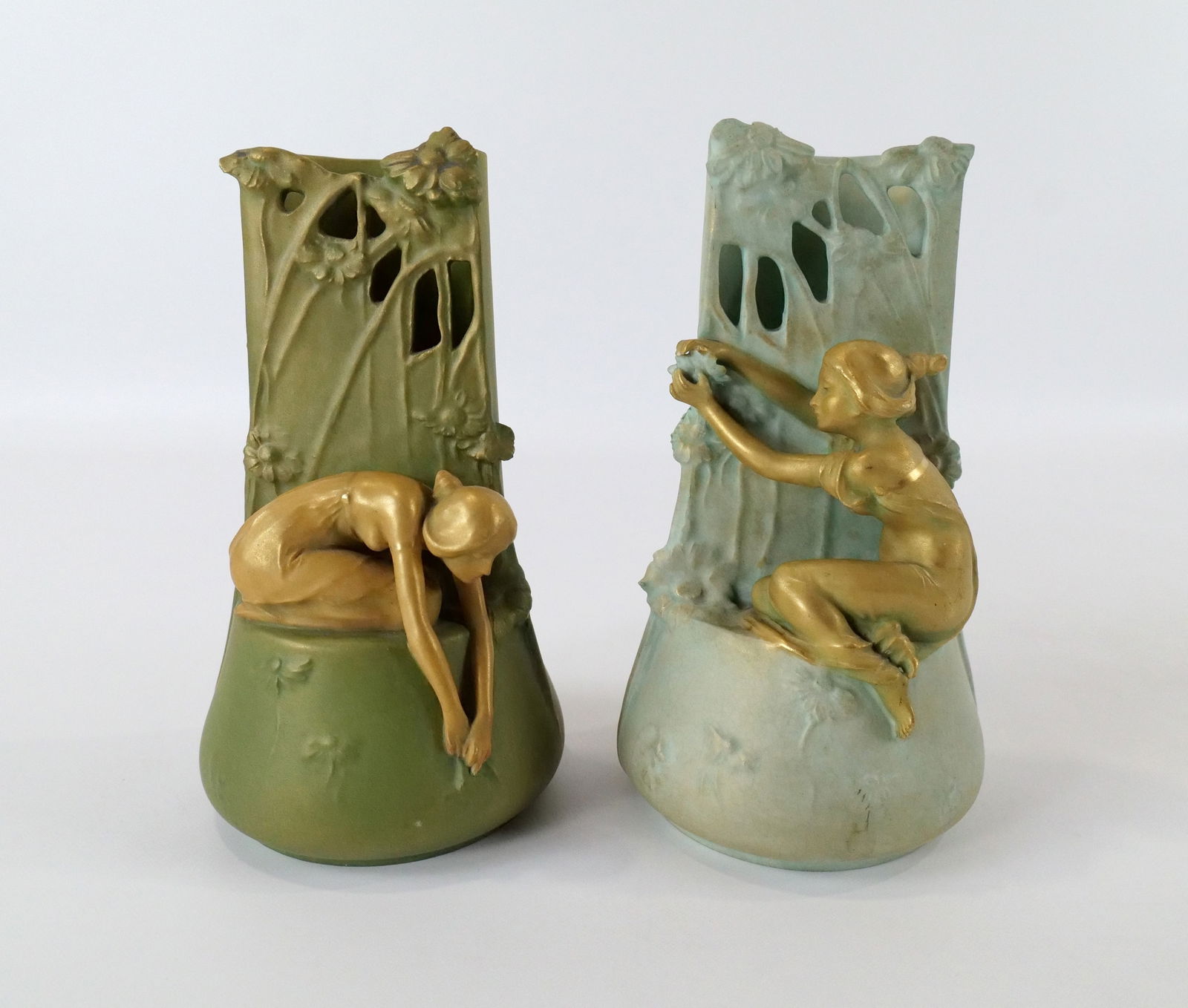 Lot of 2 Art Nouveau Turn Wien Austrian Vases (1 of 13)