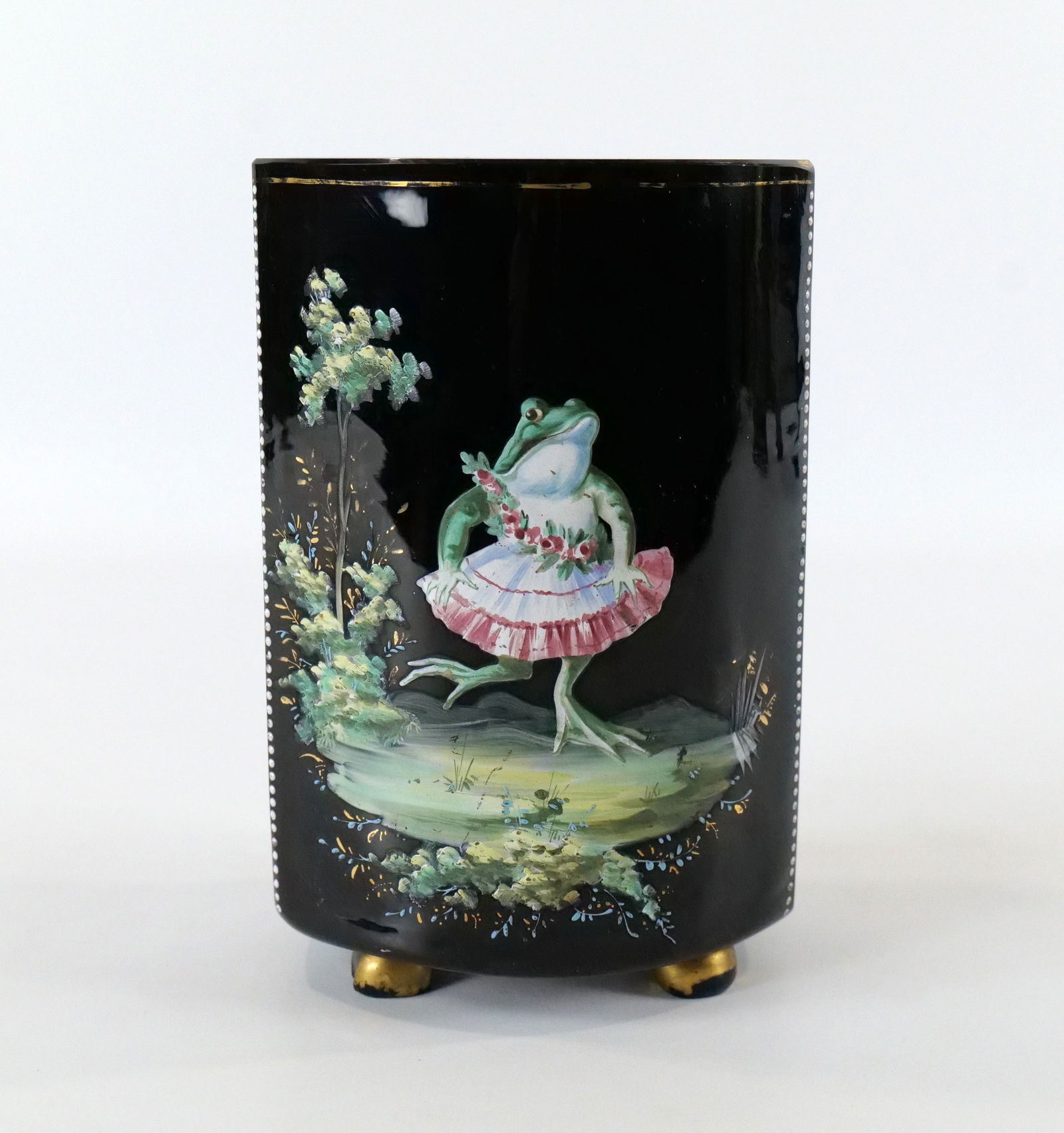 Victorian Black Amethyst Footed Vase (1 of 7)