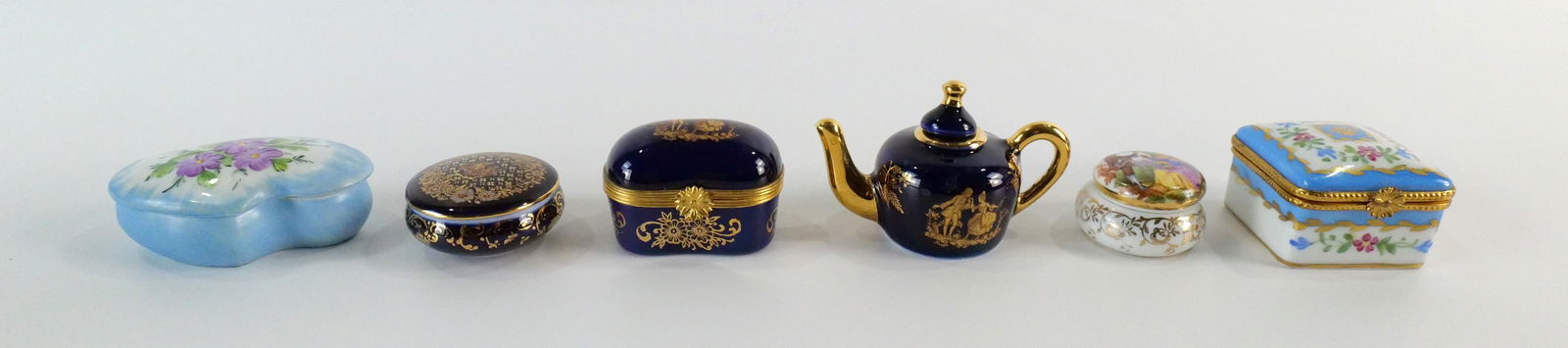 Group Lot of 6 Limoges Dresser Boxes and Teapot (1 of 13)